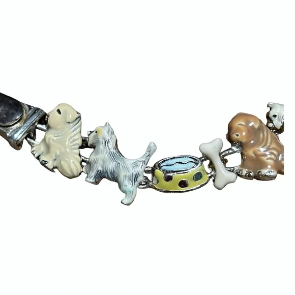 Vintage Antique Dog Charm Bracelet 1950’s Untested Estate Sale - Picture 6 of 6